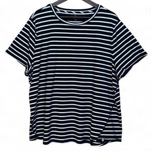 Classic Black & White Striped Short Sleeve Tee